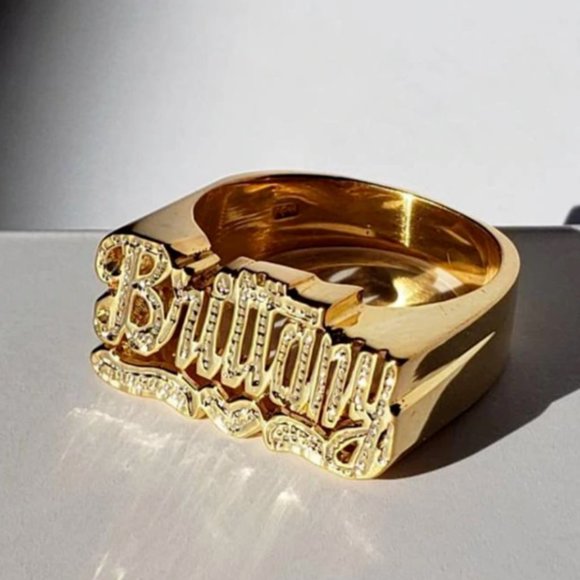 Custom Name Ring Personalized Jewelry Metal Stainless Steel Anniversary Wedding - Picture 1 of 8